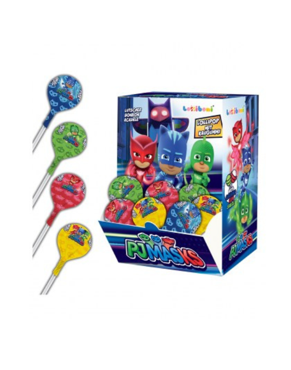 Sucettes Boite LOLLIBONI Pjmasks avec Chewing Gum 16gr