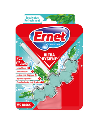 Bloc WC ERNET Ultra Hygiene Fraîcheur Eucalyptus 50g