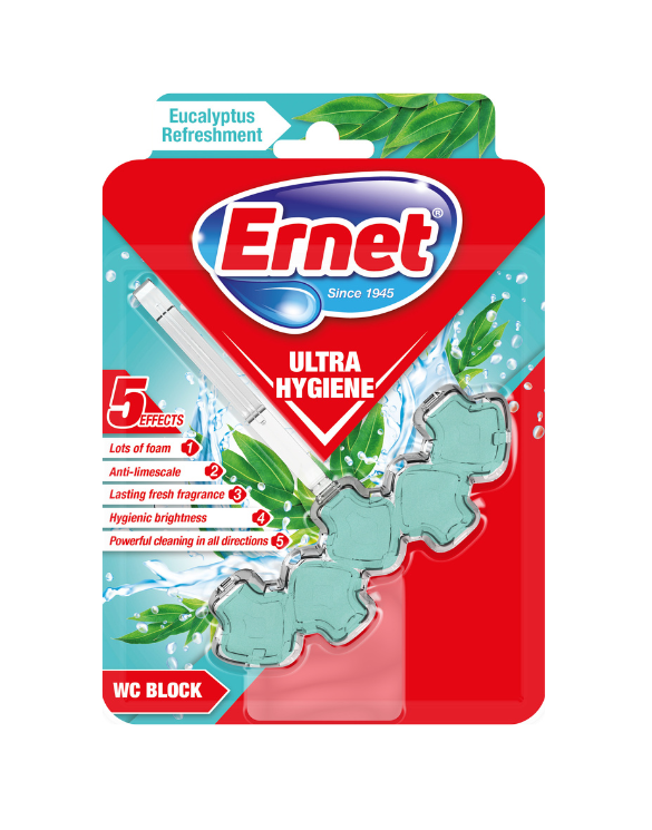 Bloc WC ERNET Ultra Hygiene Fraîcheur Eucalyptus 50g