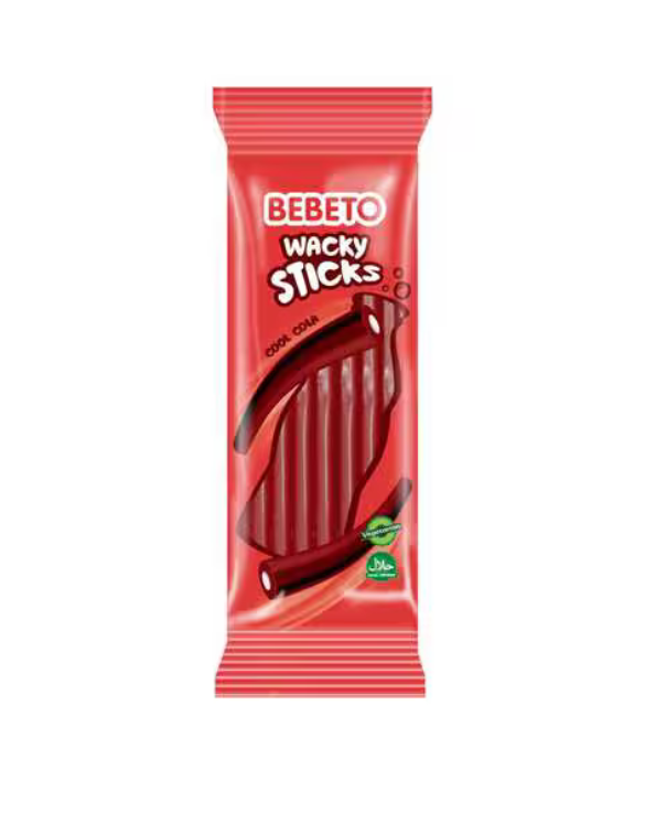 BEBETO 180gr*24pcs (1211) « Wacky Sticks Cool Cola » Bonbon Halal Gelifié