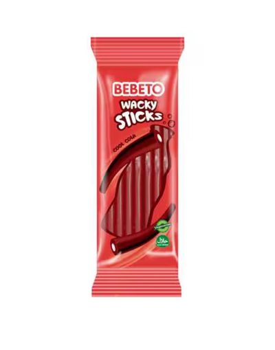 BEBETO 180gr*24pcs (1211) « Wacky Sticks Cool Cola » Bonbon Halal Gelifié