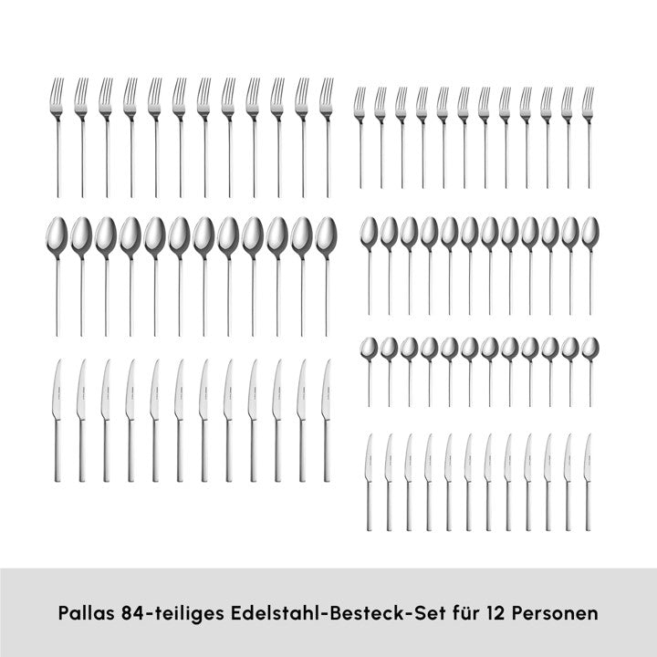 Ensemble de Couverts Karaca Pallas Elegance Pour 12 Personnes, 84 Pièces