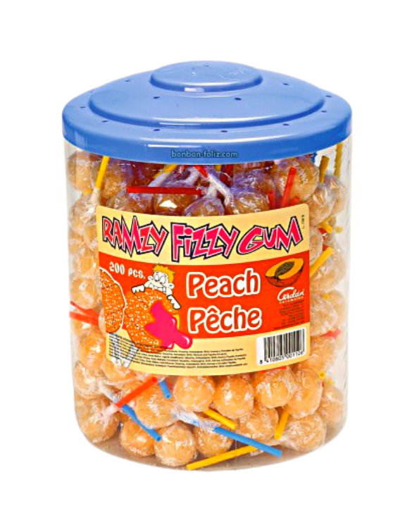 Ramzy Sucette Fizzy gum arôme Pêche