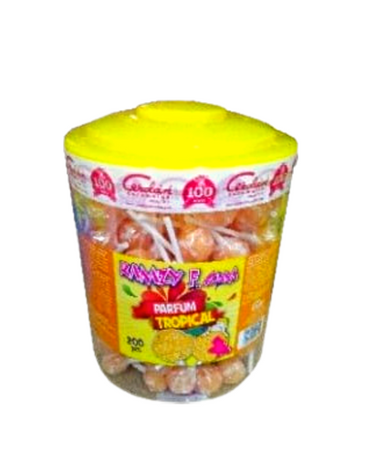 Ramzy Sucette Fizzy Gum Super Colorante Arôme Tropical