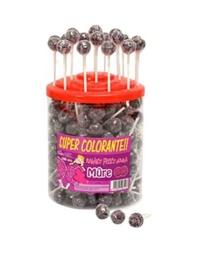 Ramzy Sucette Fizzy Gum Super Colorante Arôme Mûre