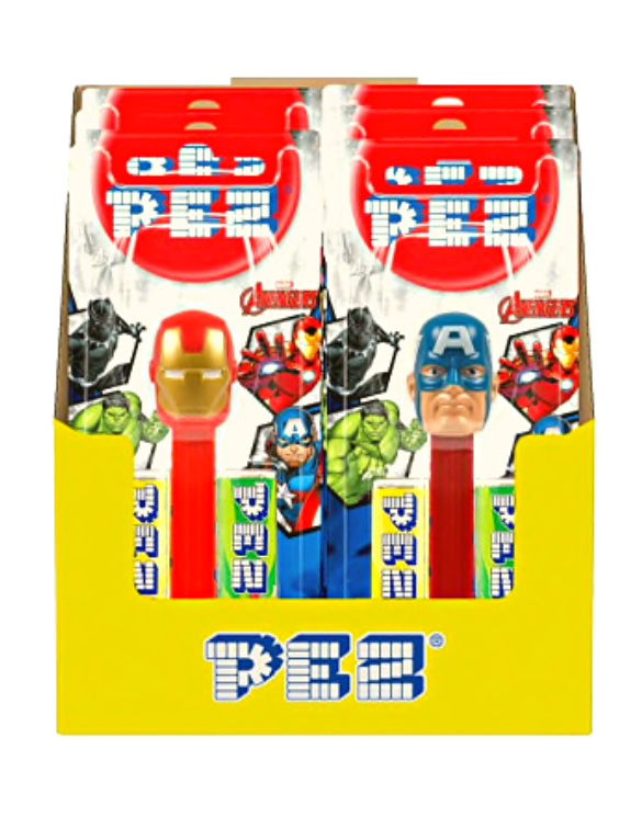 PEZ Bonbons goût Fruits + Recharge Marvel Avengers