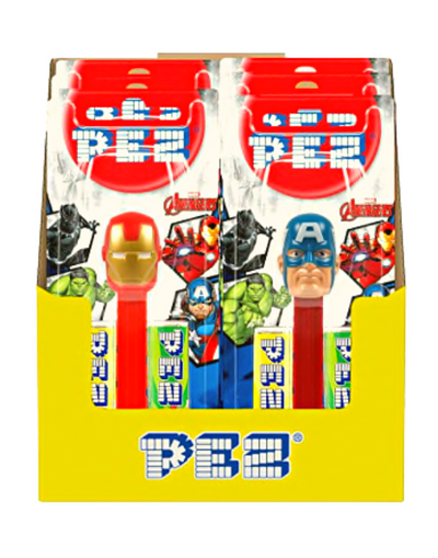 PEZ Bonbons goût Fruits + Recharge Marvel Avengers