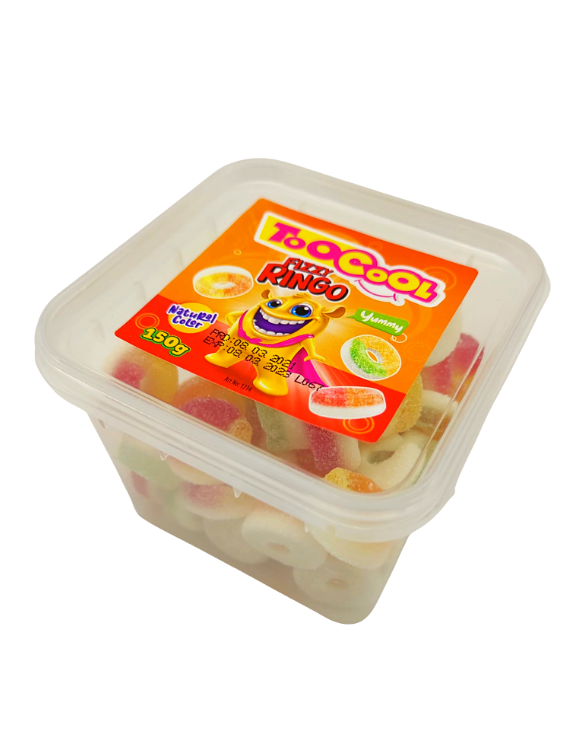 Too Cool Bonbon gélifé Halal Anneaux Acide Fizzy Rings