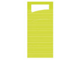 Bestekzak Lime met Witte Servet 100st