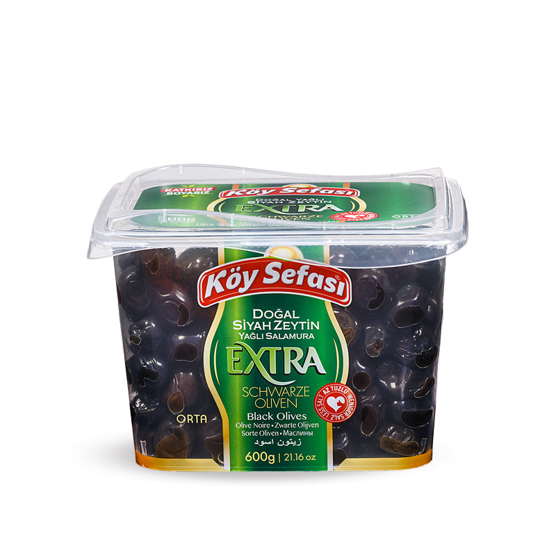 KOY SEFASI (Pet) Olive Noire Extra/Siyah Zeytin Yagli Sele Extra 600gr